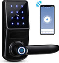 Smart Fingerprint Door Lock with Reversible Handle, Satin Nickel V588449
