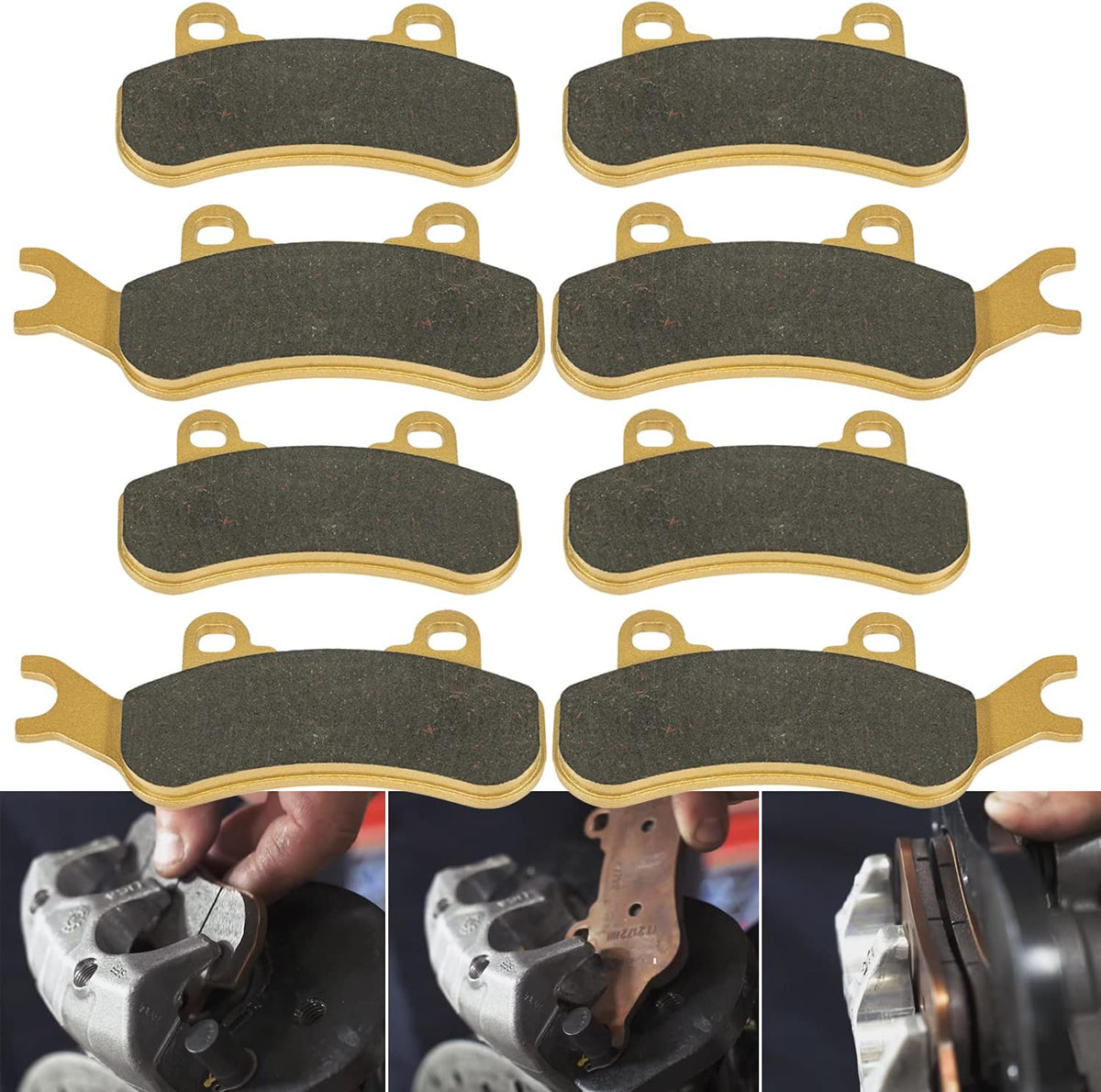 Brake Pads Front & Rear Replacement Severe Duty Metal 4 Set F730