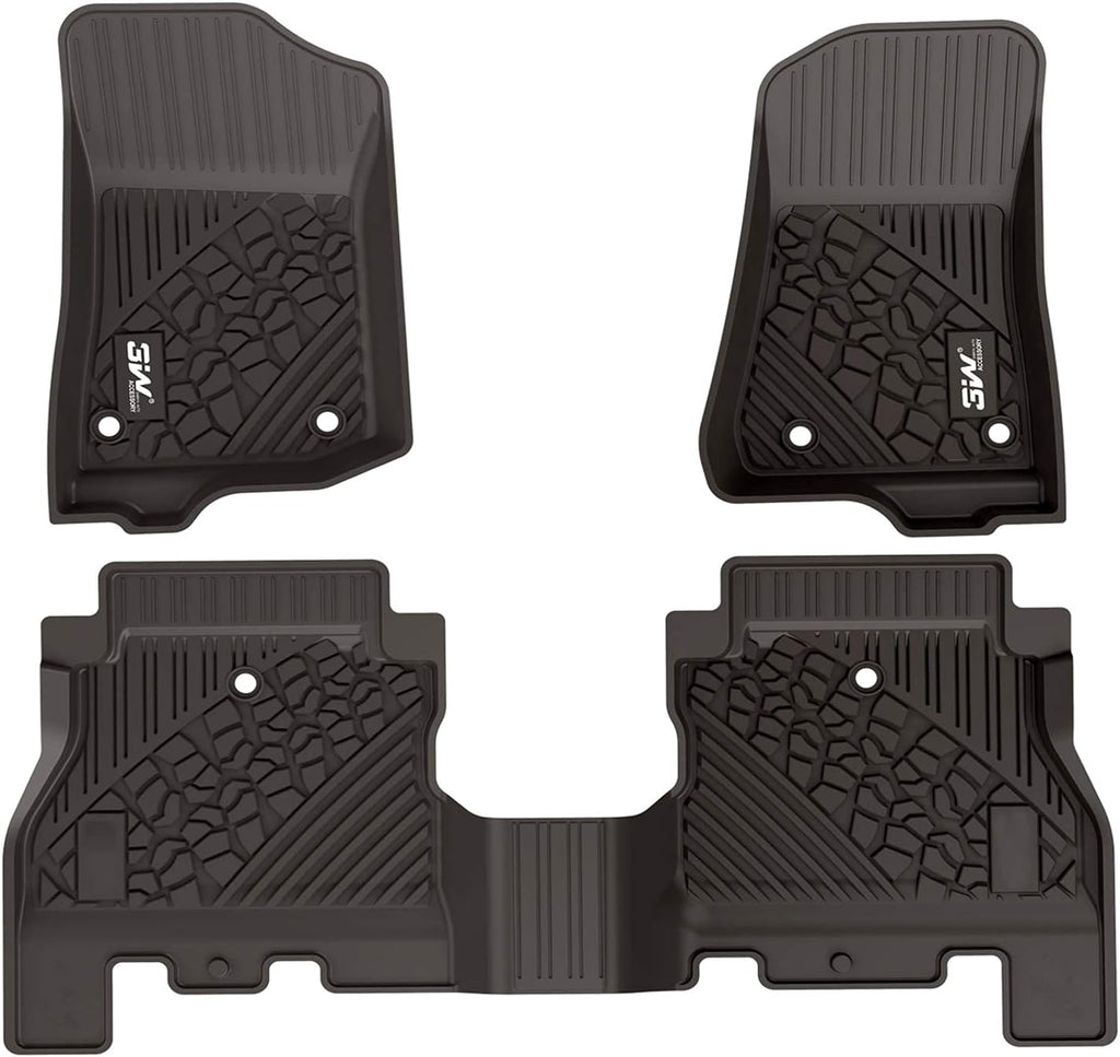 Black TPE Floor Mats for Jeep Wrangler JL 4 Doors Full Set J874878