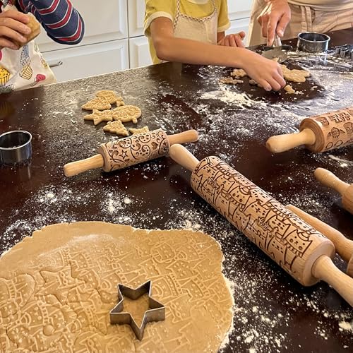 Lotus Flower Pattern Embossing Rolling Pin E902036