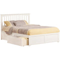 White Solid Wood King Storage Bed T1411