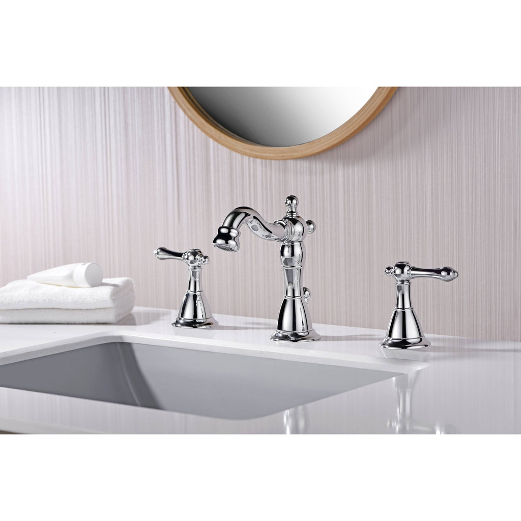 Chrome Two Handle Widespread Lavatory Faucet L225