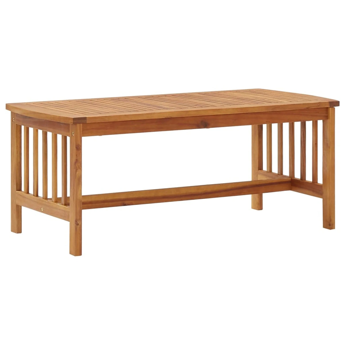 2 Piece Acacia Wood Outdoor Lounge Set with Cream Cushions H24568
