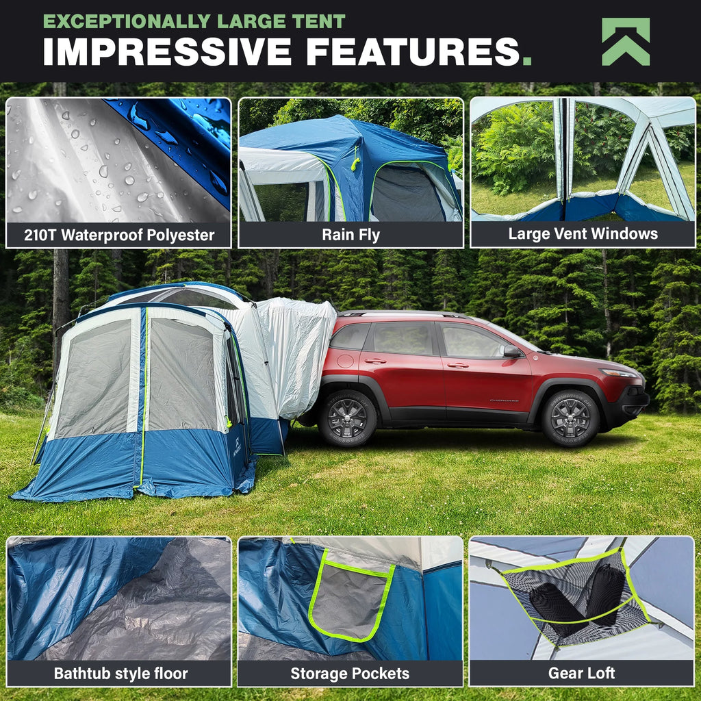 10-Person SUV Tent with 2 Screen Rooms Rainfly Q713