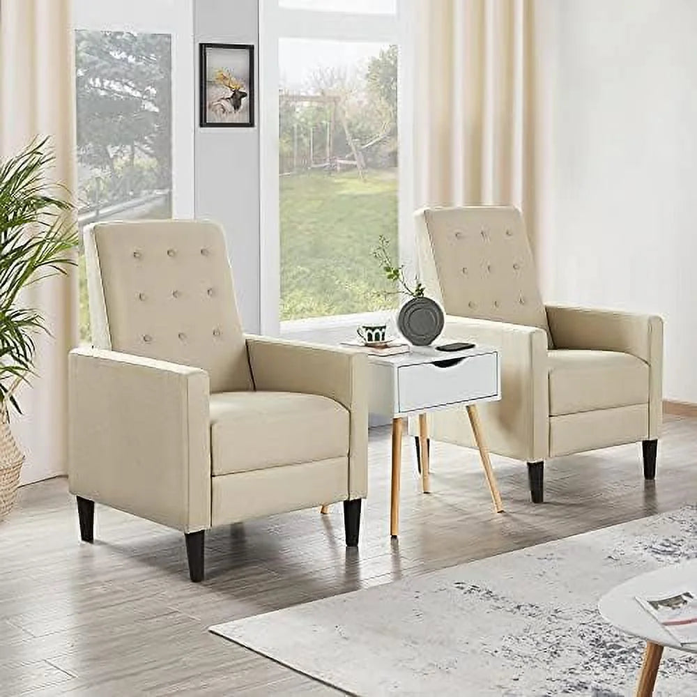 Fabric Recliner Chair with Thicker Seat Cushion Pocket Spring J615