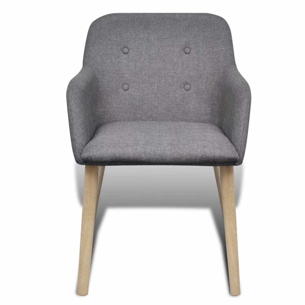 Dark Gray Fabric and Solid Oak Wood Dining Chairs 2 pcs Z4015
