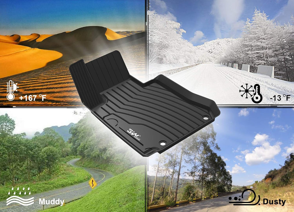 TPE All Weather Floor Mats Black Full Set W57525