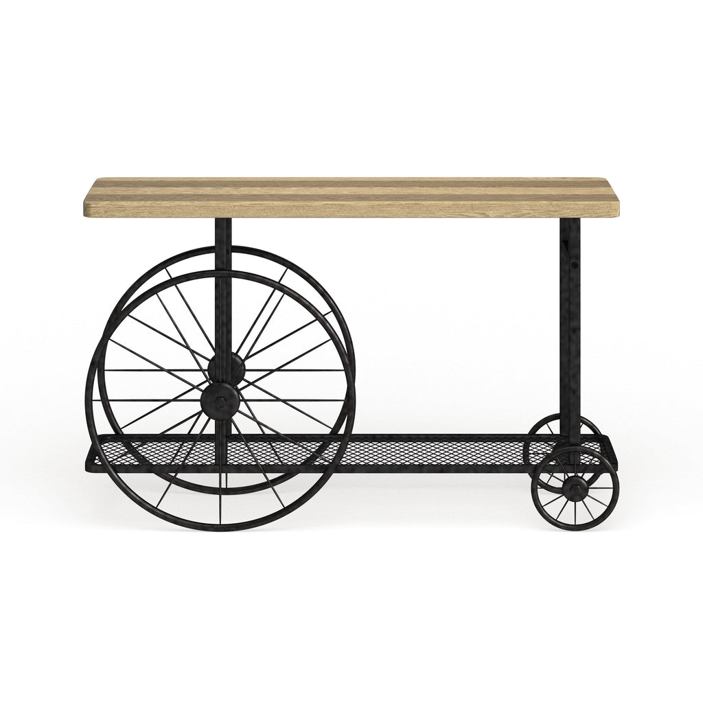 Black Metal Wheeled Sofa Table L387