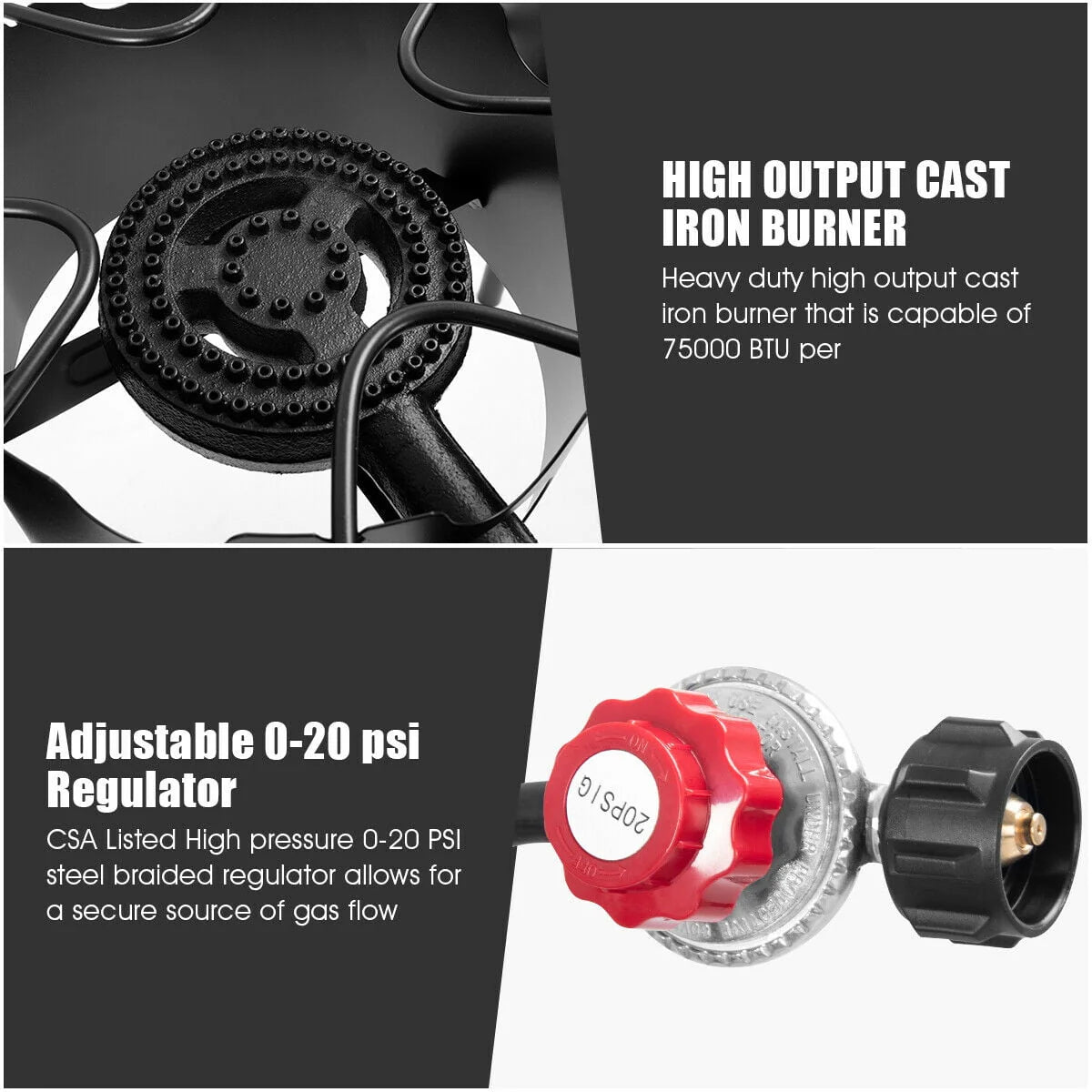 Portable Propane 3 Burner Gas Cooker Outdoor Camp Stove J318