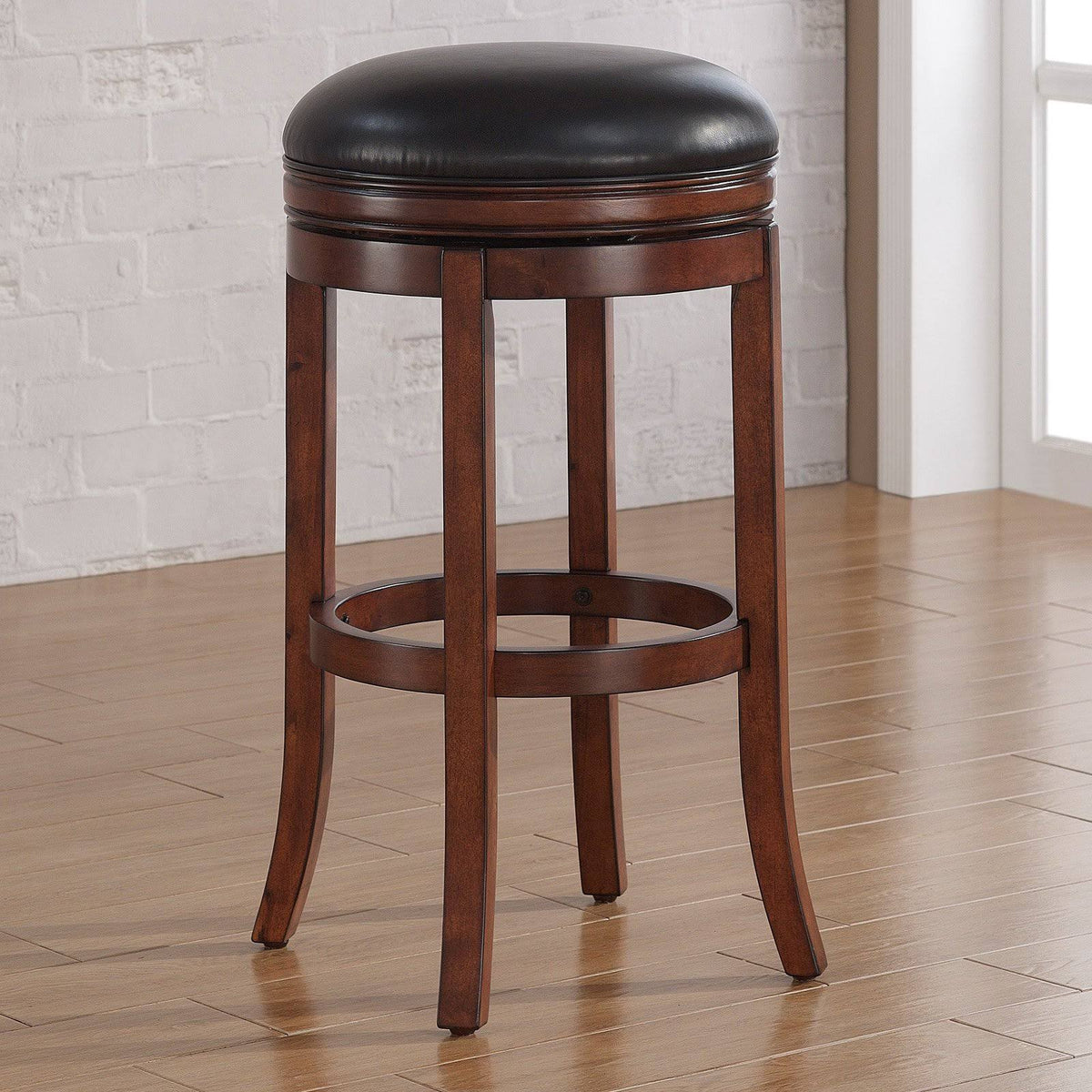 Backless Tall Bar Stool in Medium Walnut and Java L1855
