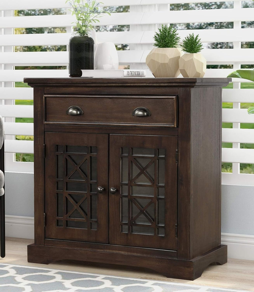 Accent Storage Cabinet with Glass Doors and Drawer B9975