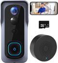 WiFi Video Doorbell Camera with Chime, 1080P HD, Motion Detection, Night Vision, 2-Way Audio, IP65 Waterproof, Pack of 2 R5254