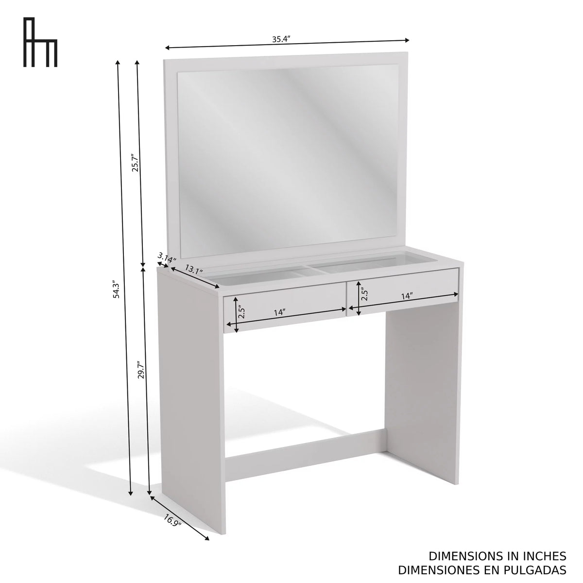 White Painted Vanity Table Desk X9576
