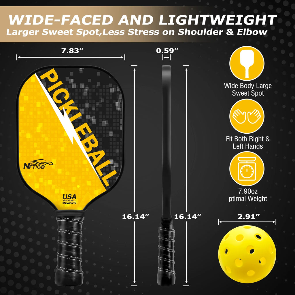 USAPA Approved Fiberglass Pickleball Set of 2 S9012