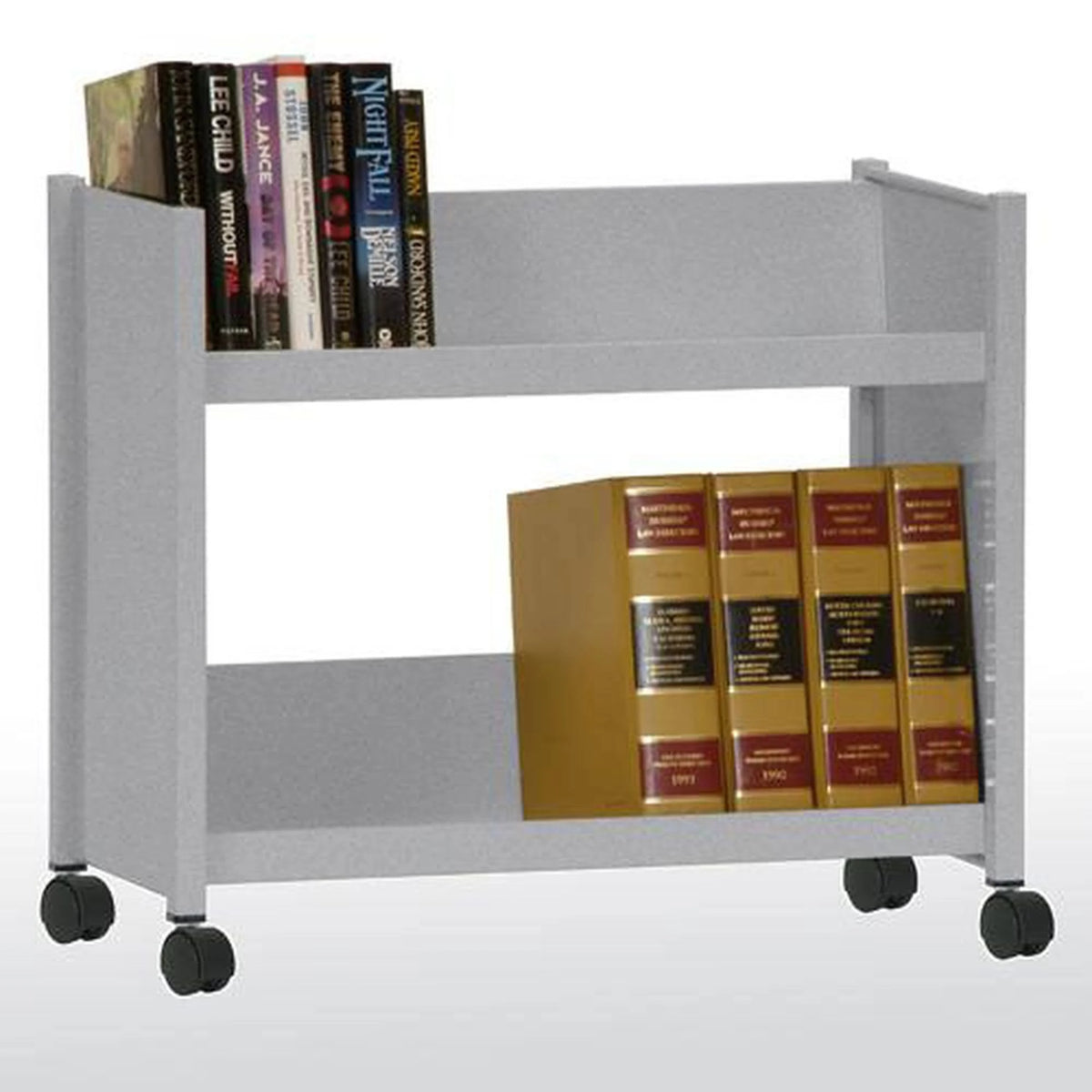 Multi Granite, Black Sloped-Shelf Book Cart R450