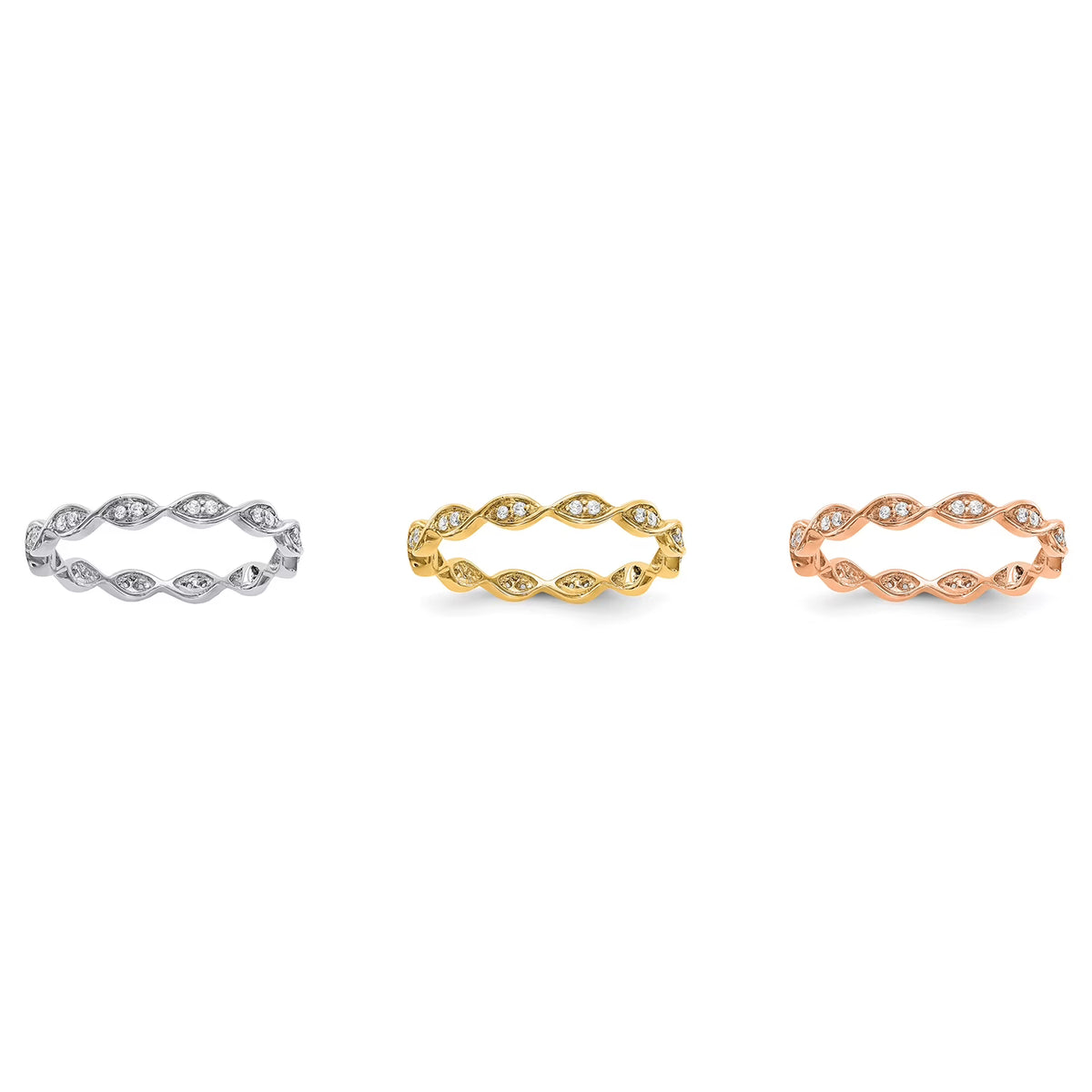14k Rose Gold Diamond Eternity Wedding Band Ring Size 9 - 1/2 Ct. S373