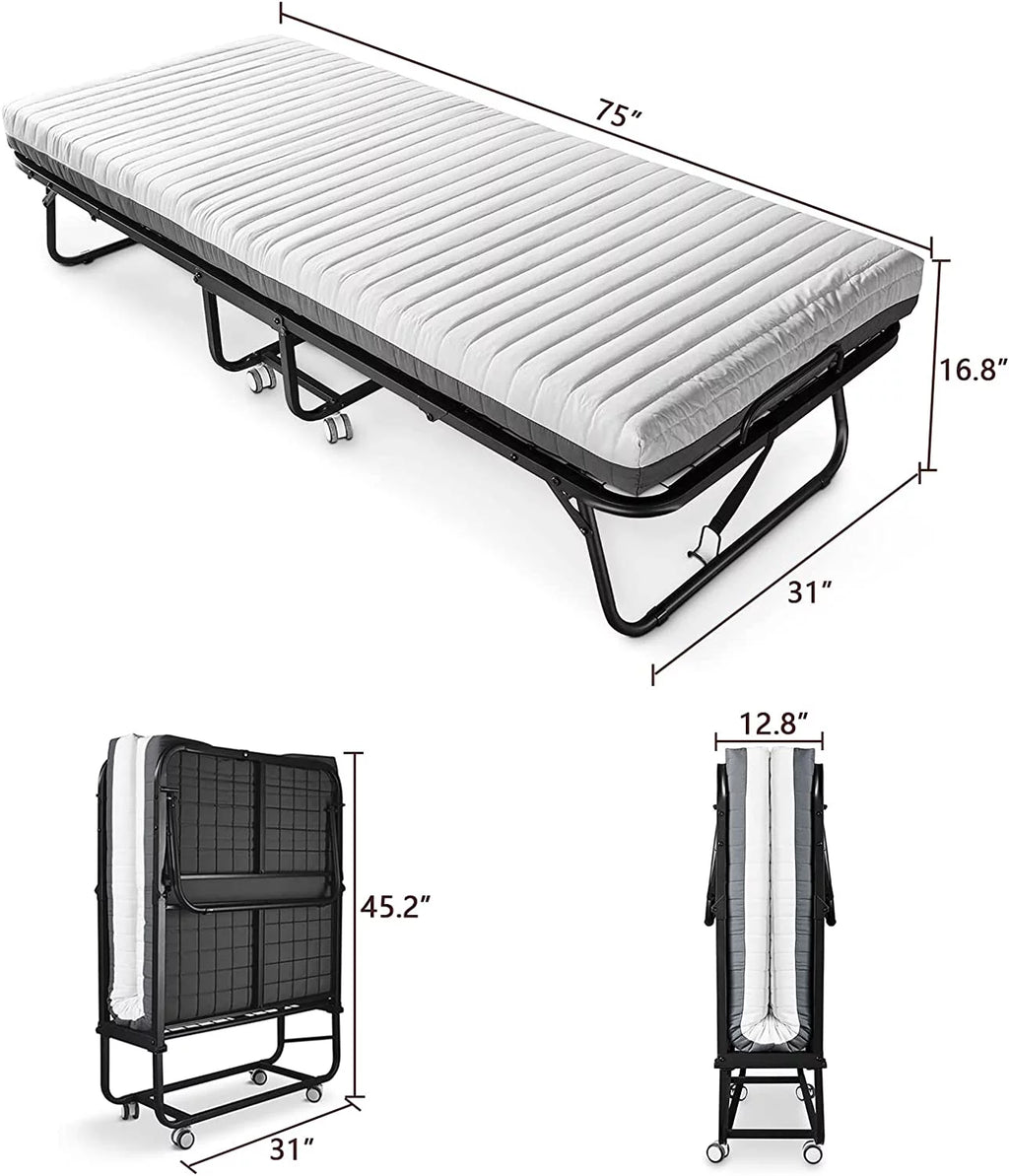 Folding Bed with Memory Foam Mattress E8651
