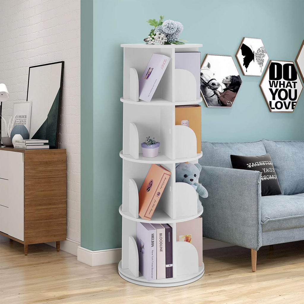 Rotating 360 Display Floor Standing Bookshelf Storage Rack V75037