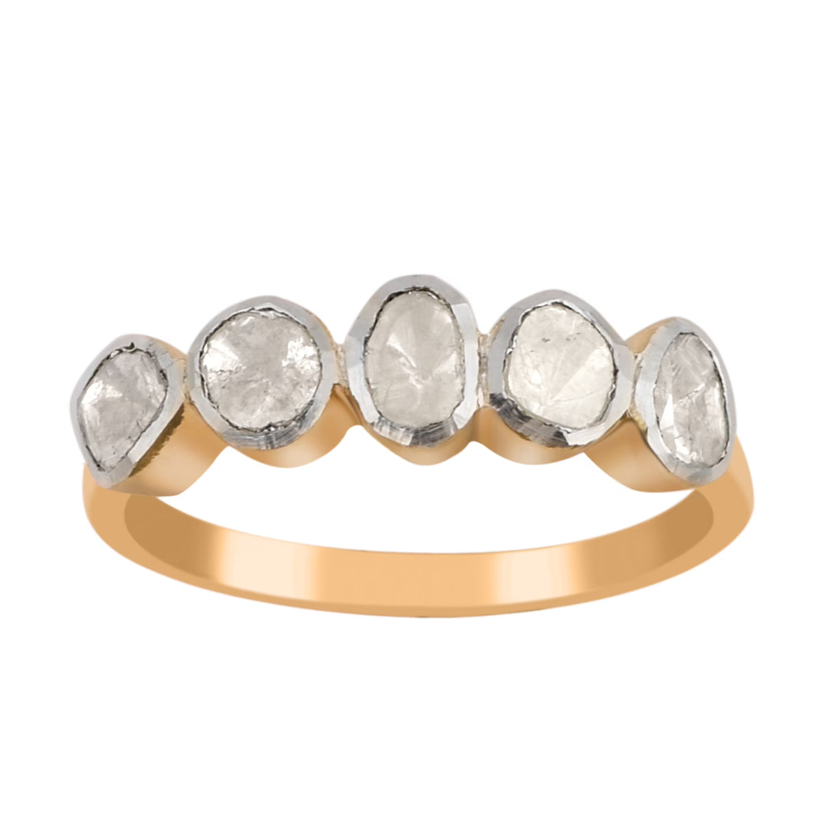 925 Sterling Silver Polki Diamond Ring B849