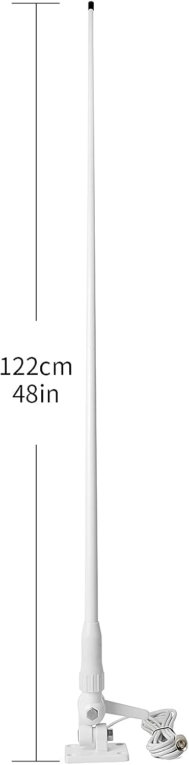 White 43inches 3dBi Marine Boat Fiberglass Antenna Pack of 2 B483470