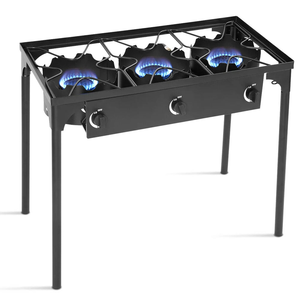 Portable Propane 3 Burner Gas Cooker Outdoor Camp Stove J318