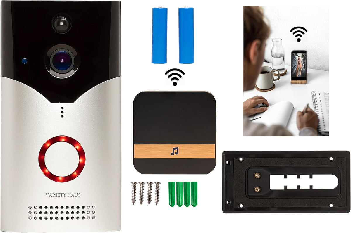 Wireless Video Doorbell Camera with Night Vision, Motion Detector, 1080p HD Q42085