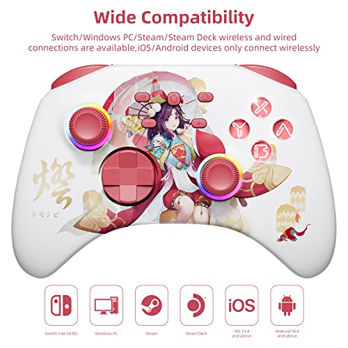 Sakura Pink Wireless Bluetooth Controller with Headphone Jack F72662
