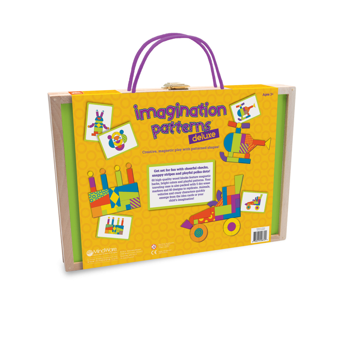 Magnetic Wooden Blocks with Patterned Shapes Puzzle Cards B562851