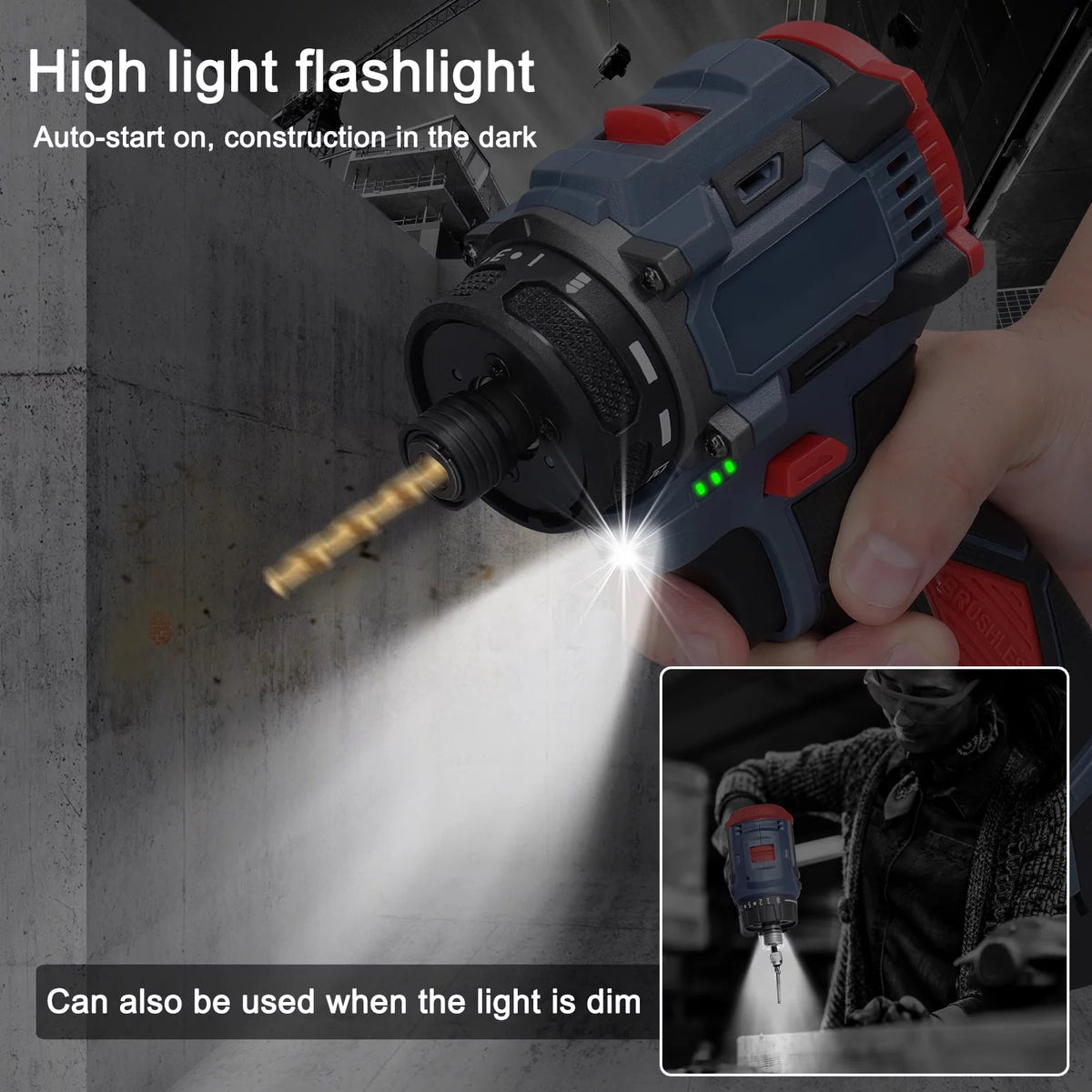 16.8V Brushless Motor Electric Screwdriver 45Nm Torque T4681