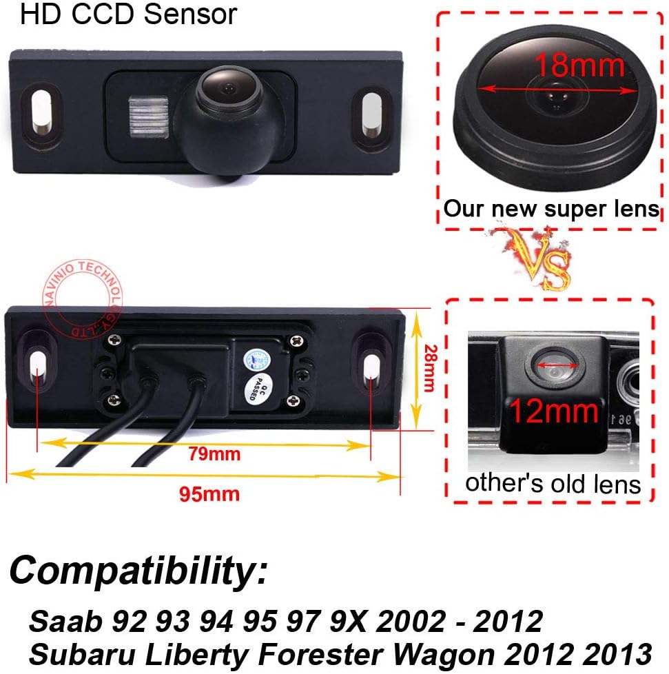 1280x720 Waterproof Car Rear View Backup Camera 170° Pack of 2 V51993
