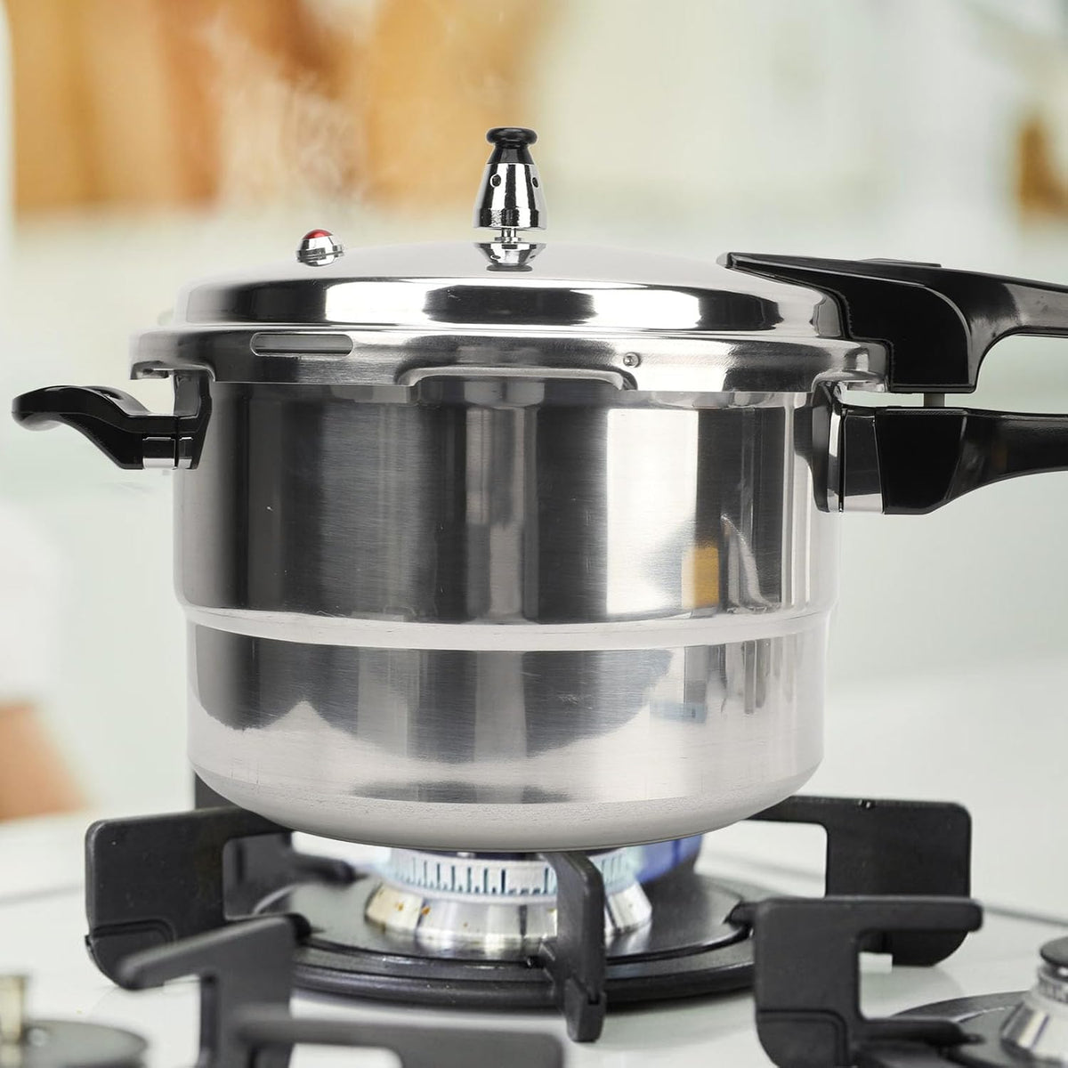 Stainless Steel Pressure Cooker with Safety Valves and Steaming Plate E67652