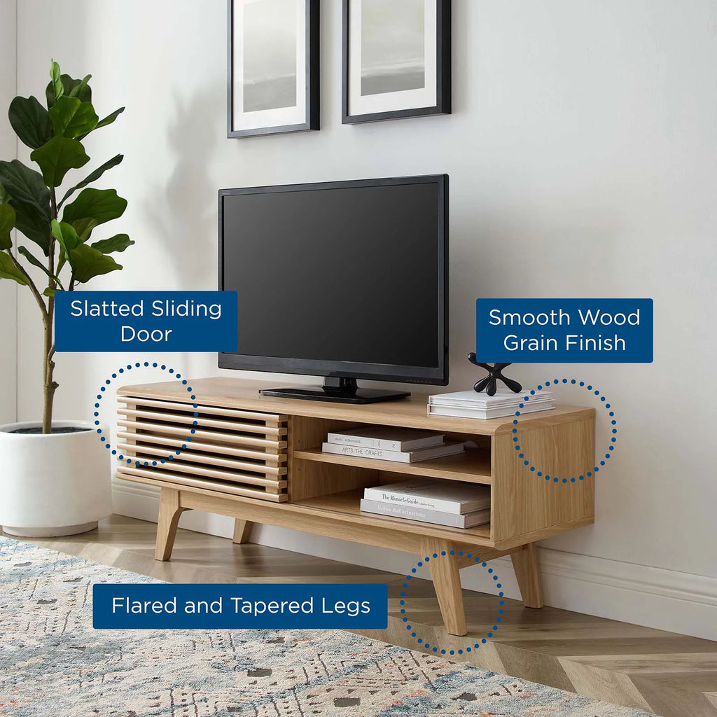 Brown Oak Wood TV Stand Console Table X93623