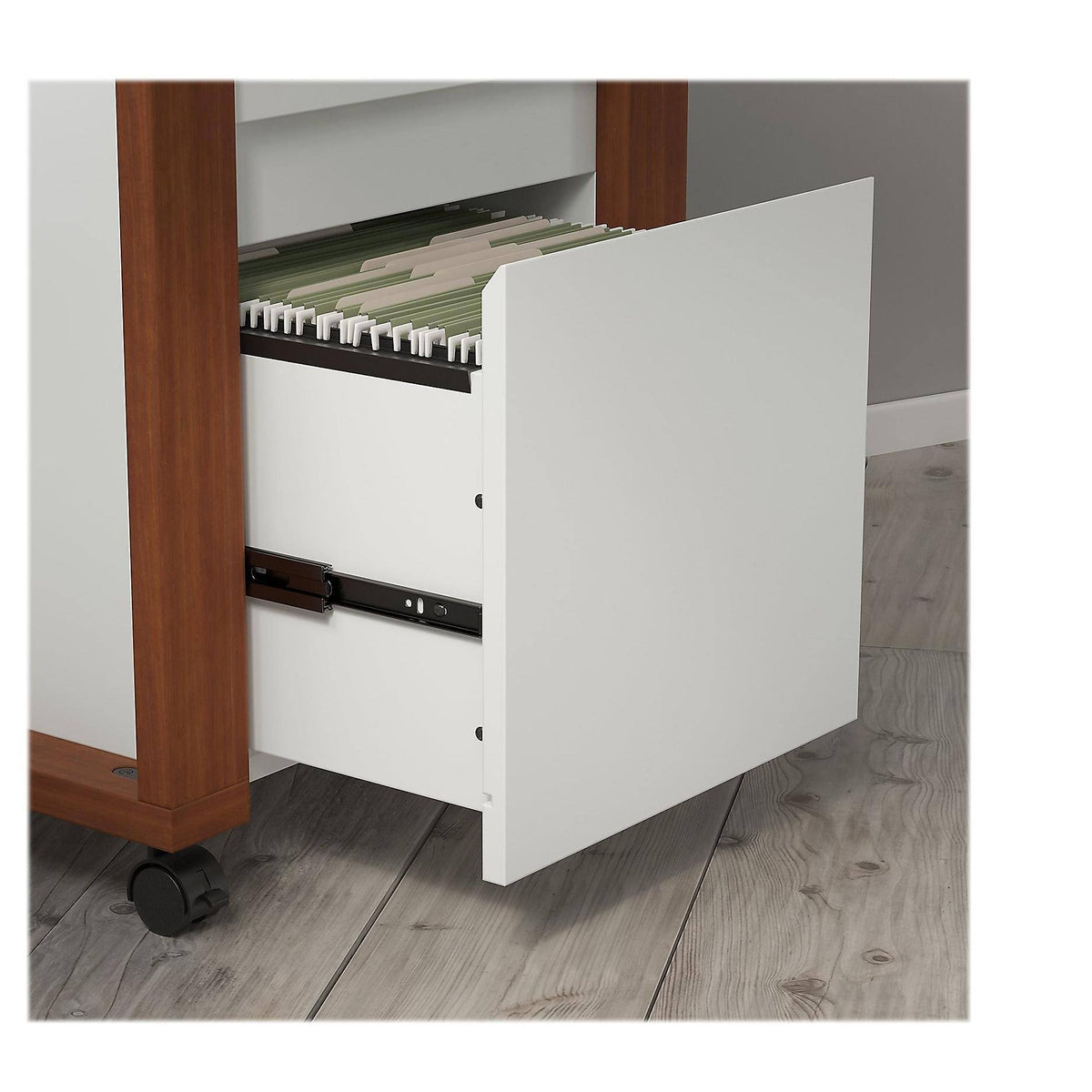 White Writing Desk with 2 Drawer Mobile File Cabinet W121964