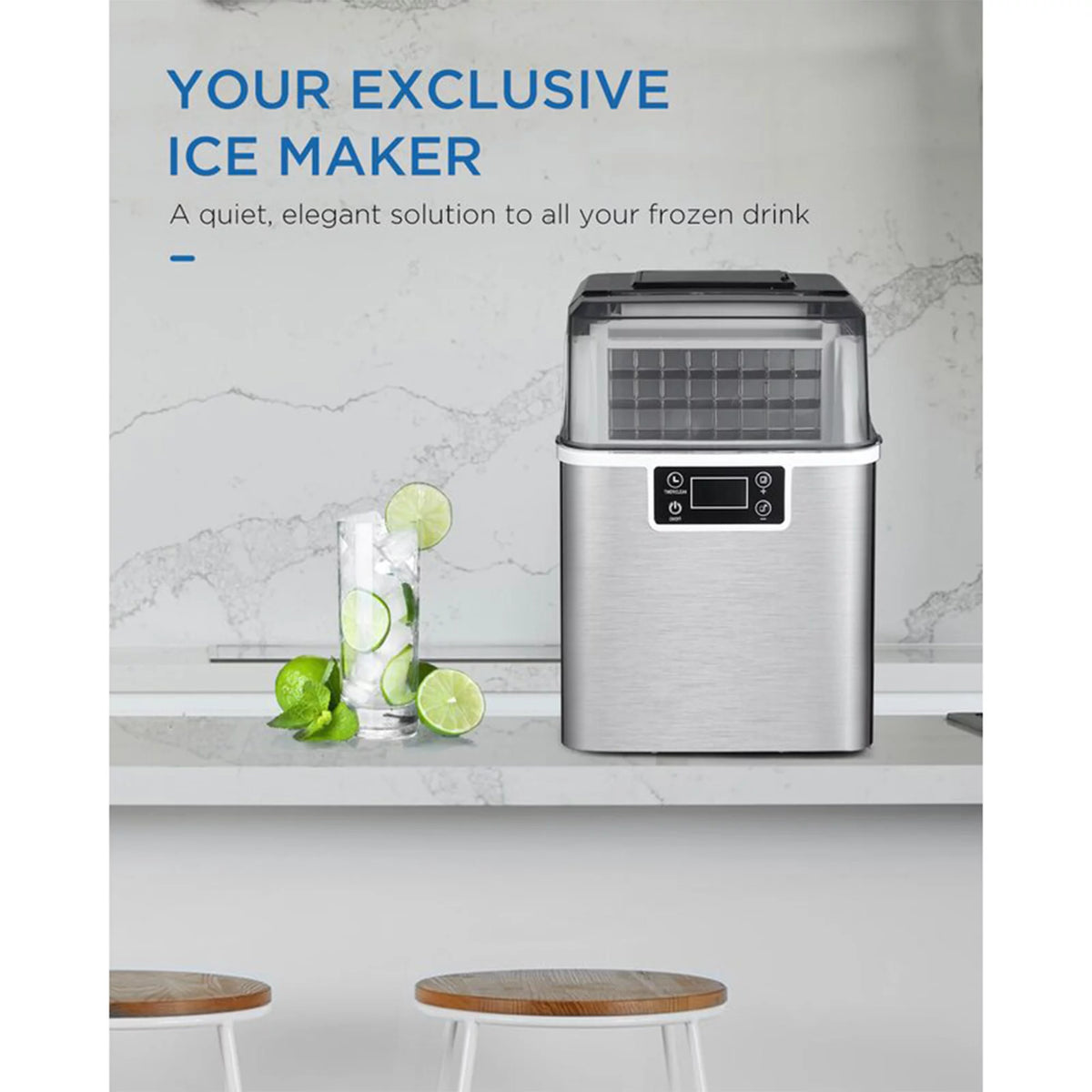 44 Pound Countertop Self Cleaning Ice Maker with Ice Scoop S366646