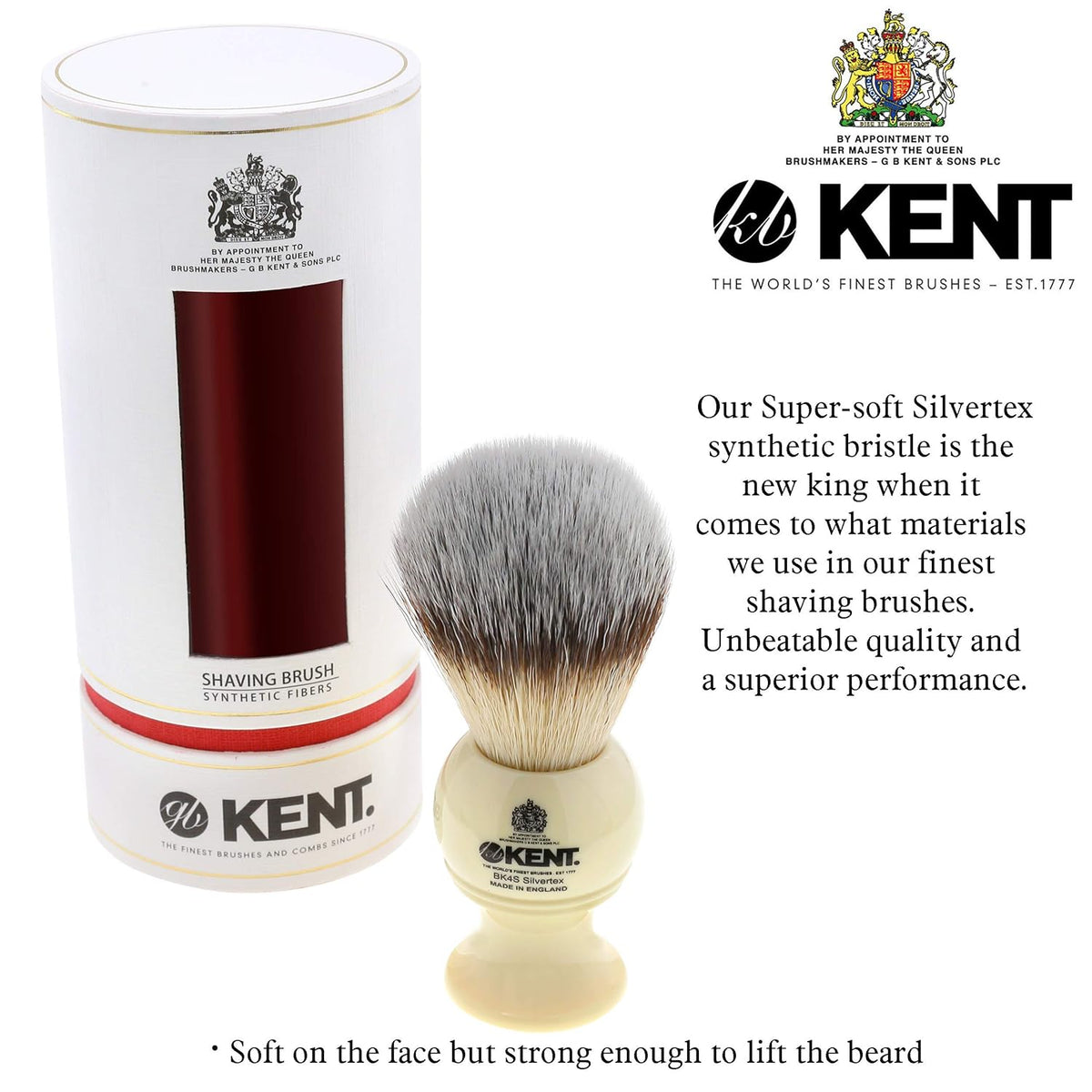 Shaving Brush with Synthetic Bristles and Resin Handle, Pack of 2 L46049