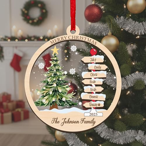 Acrylic Mix Wooden Christmas Tree Ornaments O3436