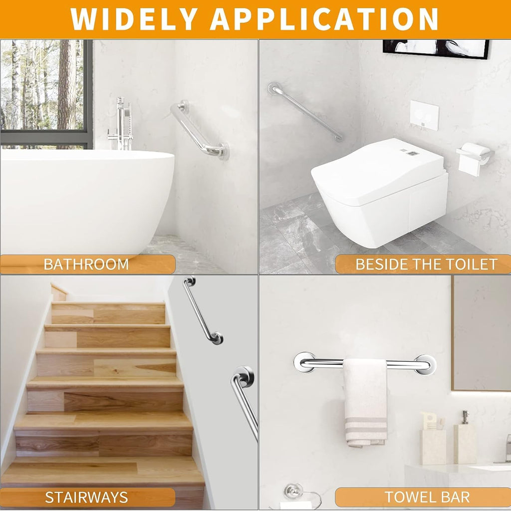 2 Pack Brushed Nickel SUS304 Safety Bathroom Grab Bars with Concealed Screws Y5489