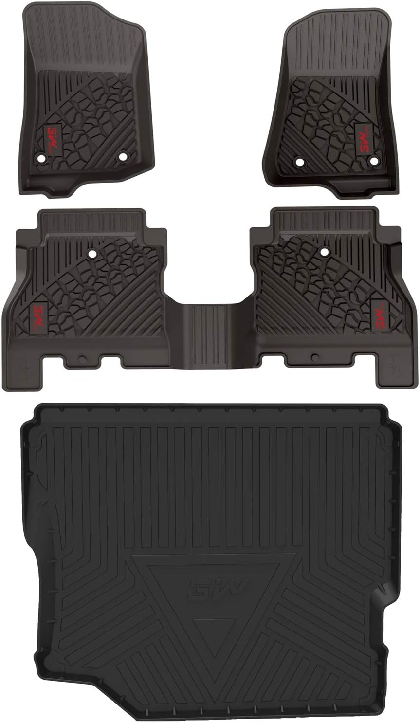 Black TPE Floor Mats for Jeep Wrangler JL 4 Doors Full Set J874878