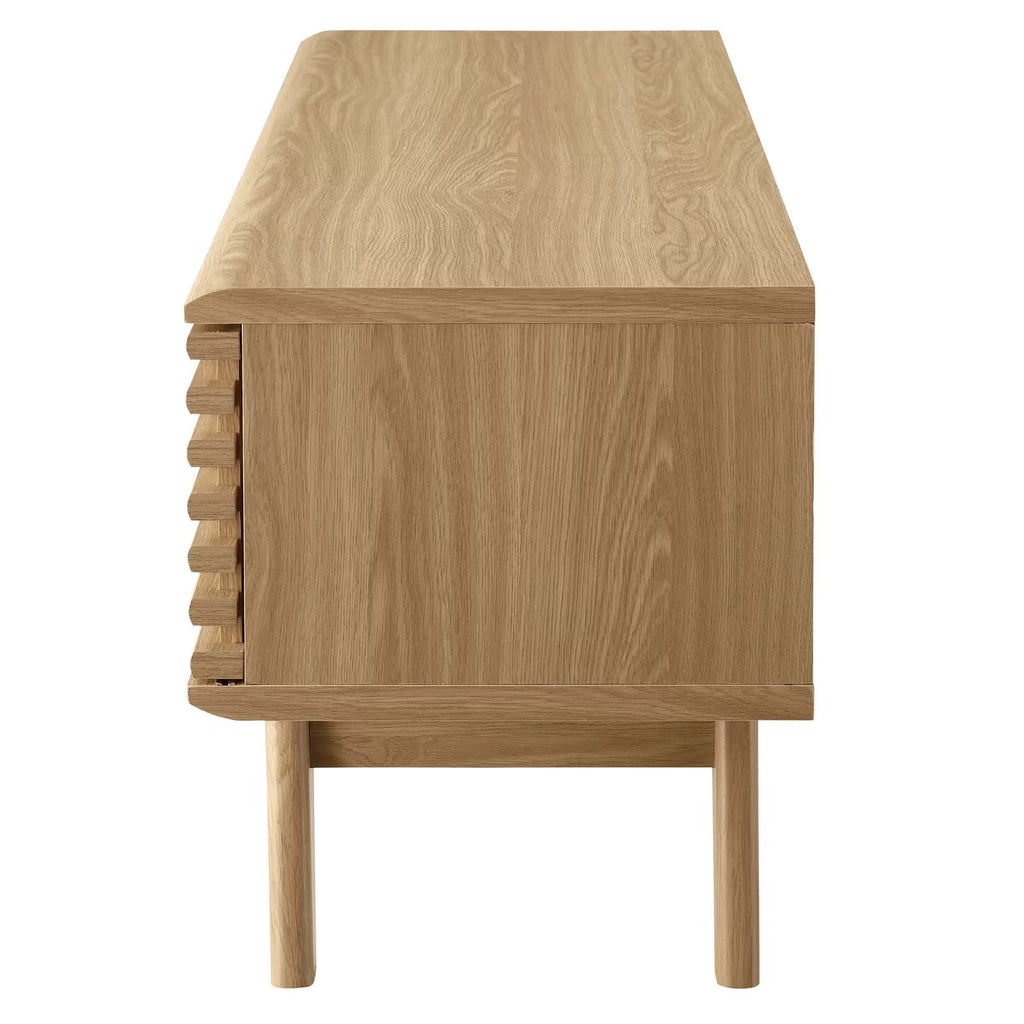 Brown Oak Wood TV Stand Console Table X93623