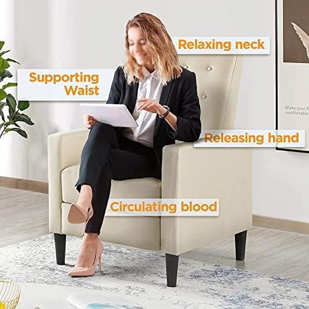 Fabric Recliner Chair with Thicker Seat Cushion Pocket Spring J615