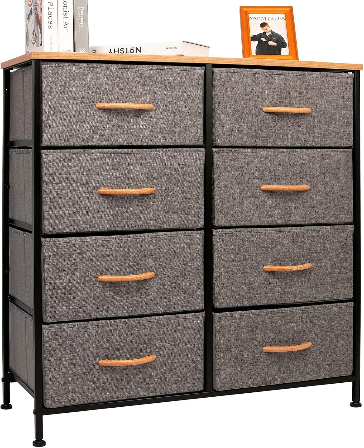 Rustic Brown Fabric 4 Drawer Storage Dresser K4358