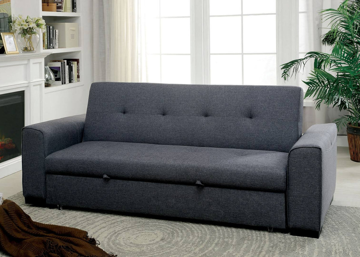 Gray Convertible Expandable Futon Sofa Z97716