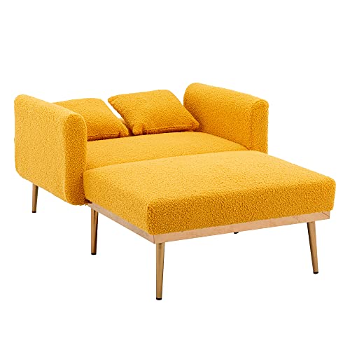 Velvet Pink Tufted Upholstered Accent Chair with Ottoman S88134