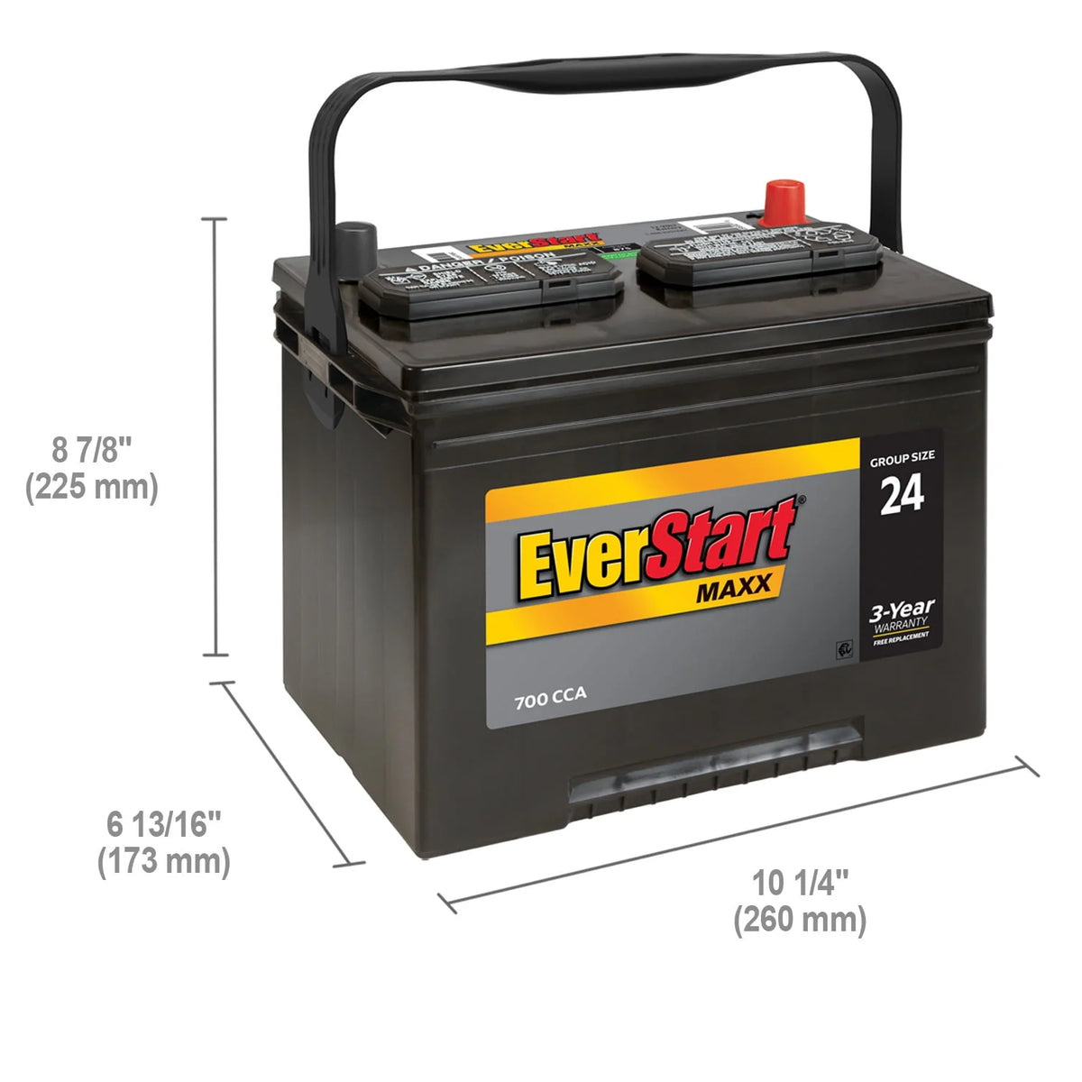 Lead Acid Automotive Battery Group Size 24 12 Volt 700 CCA E81585