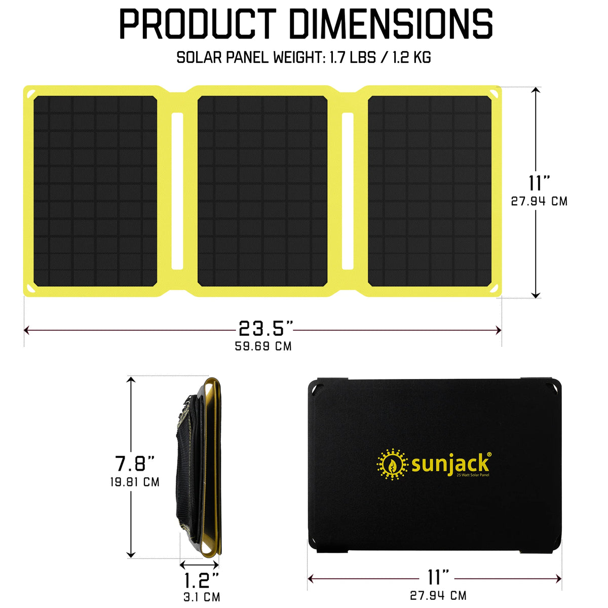 25W Portable Solar Panel Charger Kit USB-A & USB-C M6363