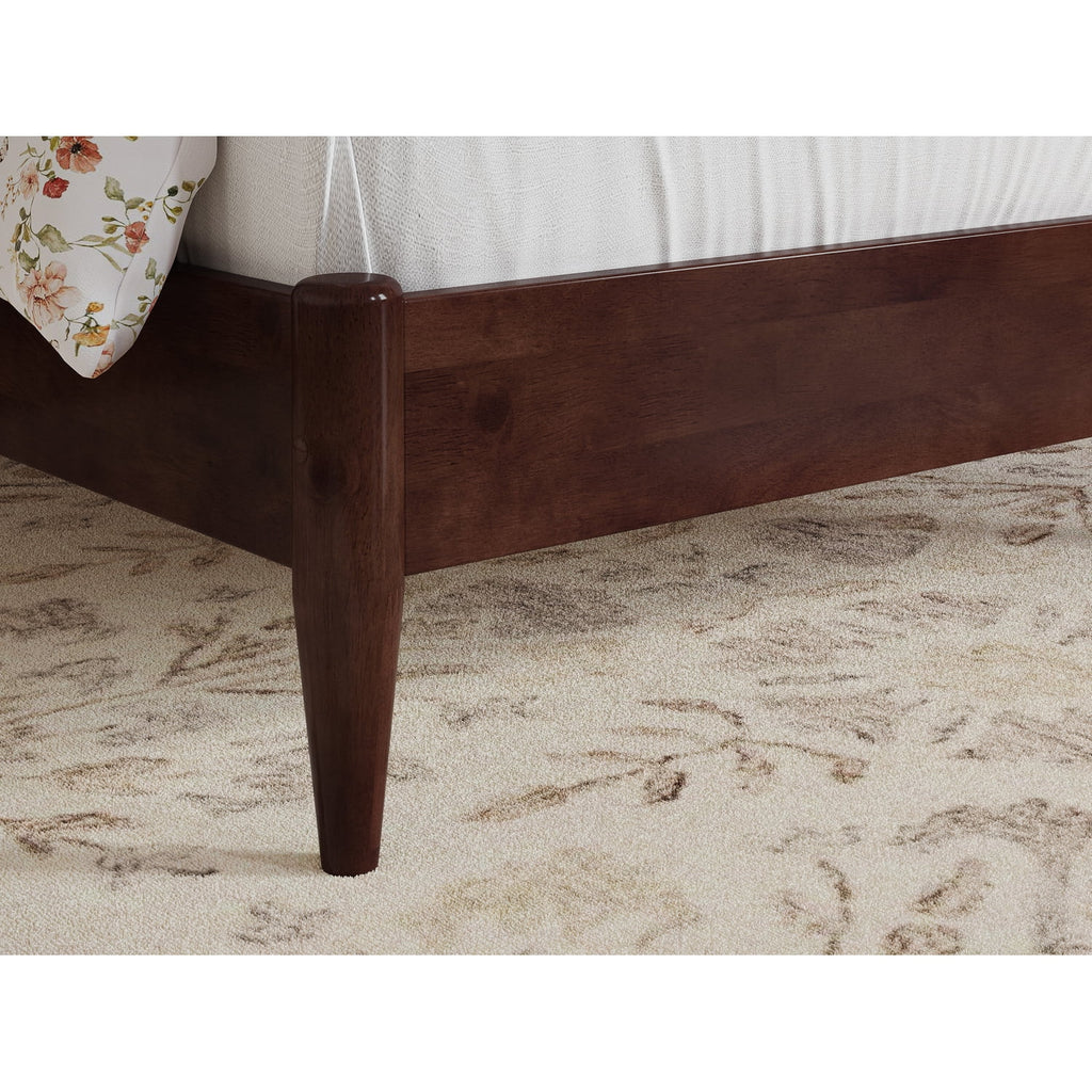 Twin Wood Low Profile Platform Bed in Walnut M711