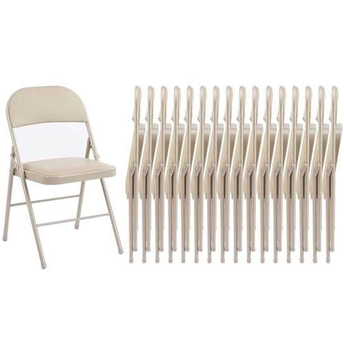 12 Pack Leather Padded Metal Folding Chairs N15686
