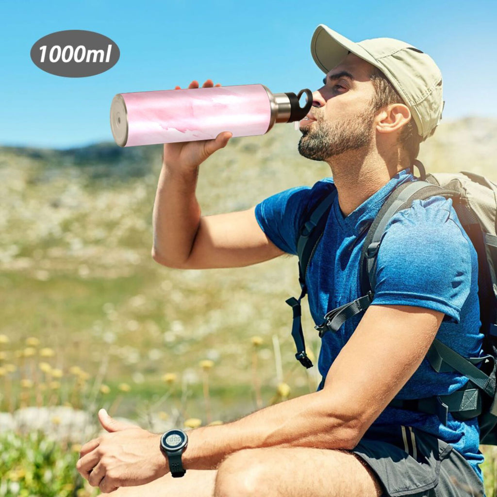 Pink Insulated Stainless Steel Water Bottle with Straw Lid 20 oz Z878