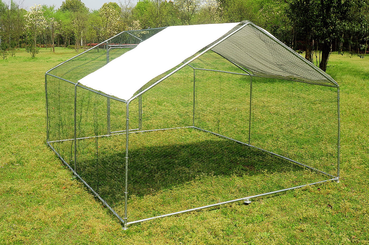 10x10ft Walk in Metal Chicken Coop L729620