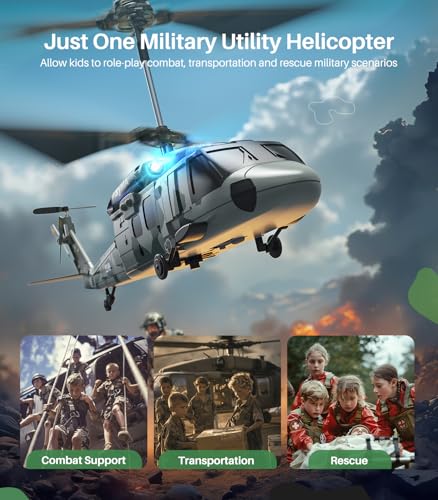 Military RC Helicopter with LED Light S4004
